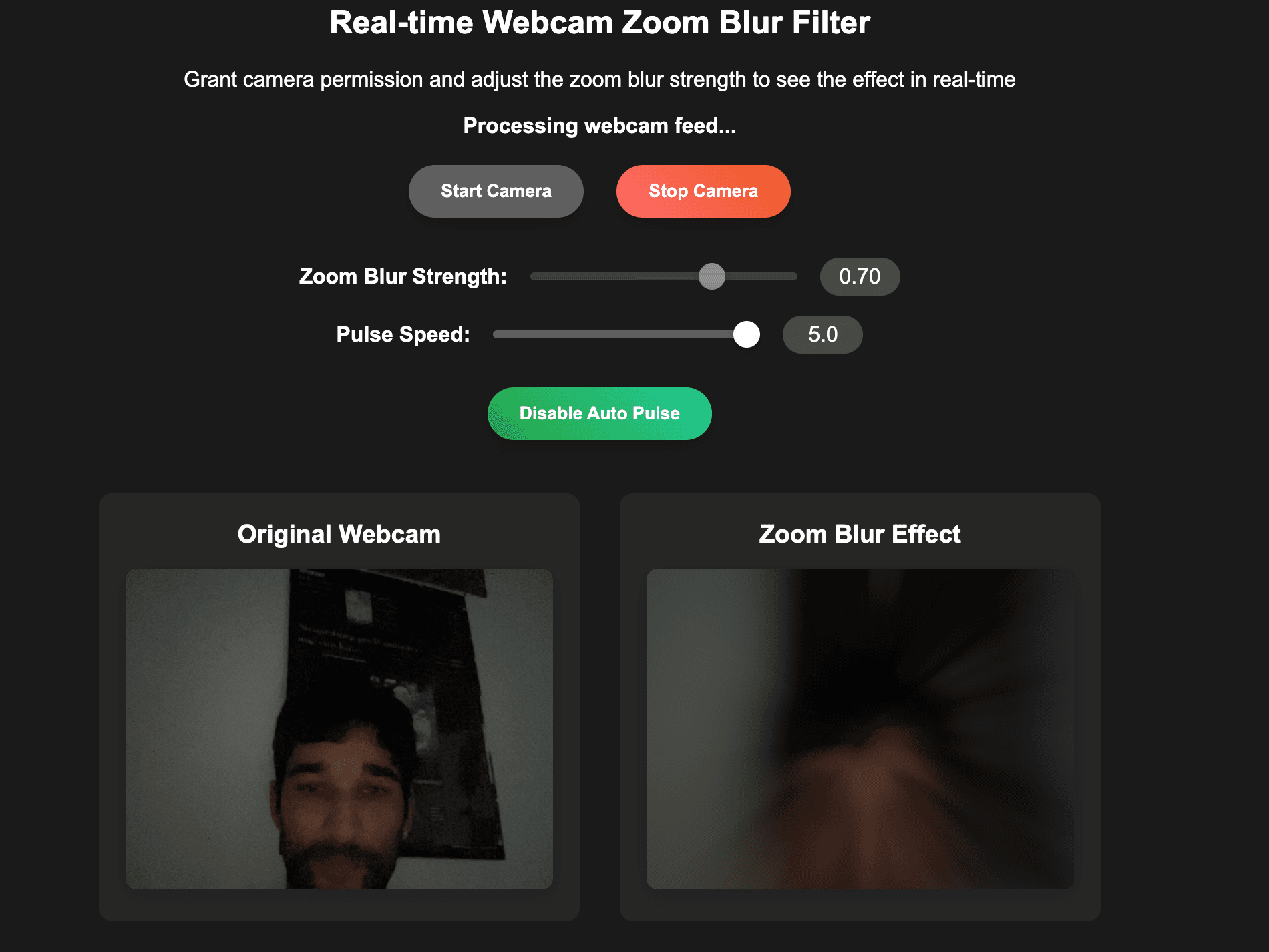 Zoom blur effects